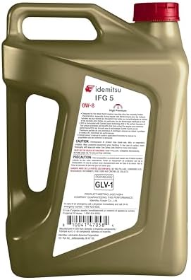 Idemitsu IFG 5 0W-8 Full Synthetic Engine Oil – 5 Qt, Case of 4