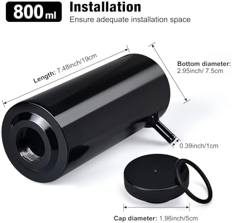 EVIL ENERGY Coolant Overflow Tank, Radiator Overflow Bottle 800ml Aluminum Universal Black