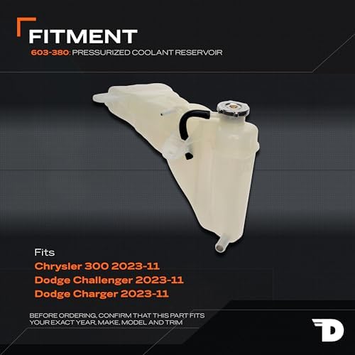 Dorman 603-380 Front Pressurized Coolant Reservoir with Cap Compatible with Select Chrysler / Dodge Models