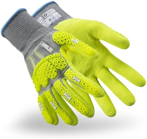 HexArmor Helix Impact Resistant & A1-A9 Cut-Resistant Work Gloves – High-Dexterity Nitrile Grip Industrial Safety Gloves