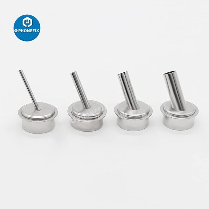 9pcs/set 861DW Hot Air Gun Resisting Nozzles Quick 861dw Rework Station Heat Gun Resisting Nozzles 45 Degree Curved Angle Nozzle Sleeve for PCB Microscope Soldering Repair