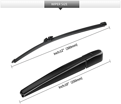Rear Wiper Blade Assembly, Back Windshield Wiper Blades Arm Accessories Replacement for BMW X3 2018-2024, Rear Wiper Blade and Arm Set for 2018 2019 2020 2021 2022 2023 2024.