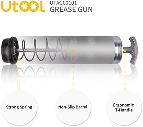 UTOOL 8000 PSI Heavy Duty Pistol Grip Grease Gun Kit, 14 oz Capacity