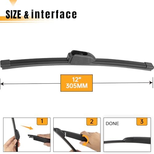 AUTOBOO 12" Rear Wiper Blade Replacement for Kia Niro Jaguar F-Pace