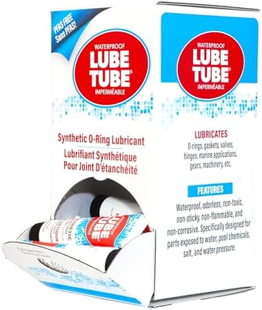 LubeTube 1oz O-Ring Grease (40-Pack Display Box) – Stops Leaks on Pump & Filter Seals – Non-Sticky Synthetic Grease for Pool Equipment, Plumbing & RV – PFAS-Free, Food-Grade, Made in USA