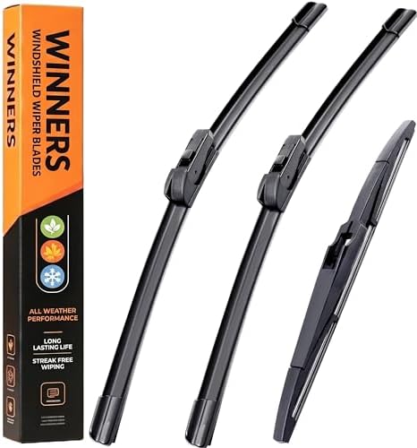 Windshield Wiper Blades for 2024 2025 2026 Chevy Trax - Front & Rear Set, OEM Exact Fit, All-Season Rubber with Premium Aerodynamic Design