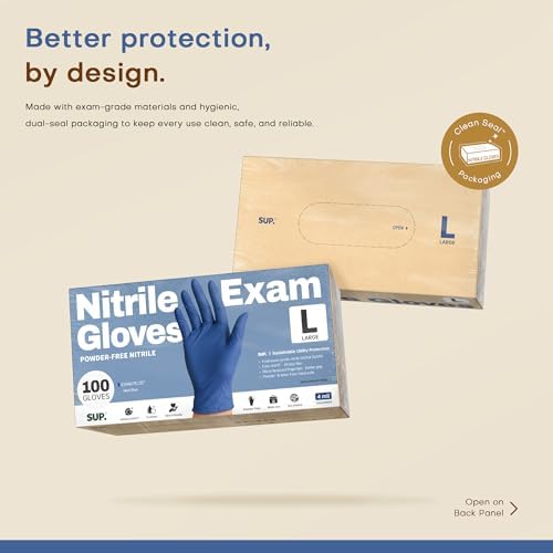 Supmedic SUP Exam Plus® Nitrile Gloves, Powder-Free Disposable Med Blue