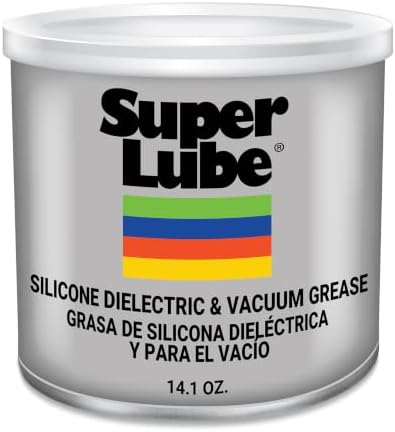 Super Lube Silicone Dielectric & Vacuum Grease Non-Curing Compound (Translucent White, 14.1oz/400g Canister) | NSF Certified Food Grade & Clean | Resistant to Thermal Degredation