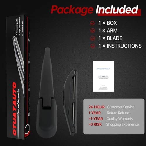 OTUAYAUTO Rear Wiper Arm Blade Set - Replacement for Toyota Corolla IM 2017-2018, Factory Style Back Wiper Cover Accessories Assembly for Rear Window, OEM 55262JG