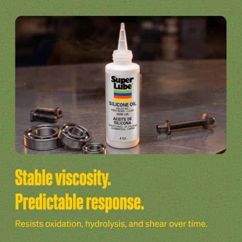 Super Lube Silicone Oil High & Low Temp CST (Clear, 4oz Bottle) | NSF Certified Food Grade & Clean | High and Low Temp Stable