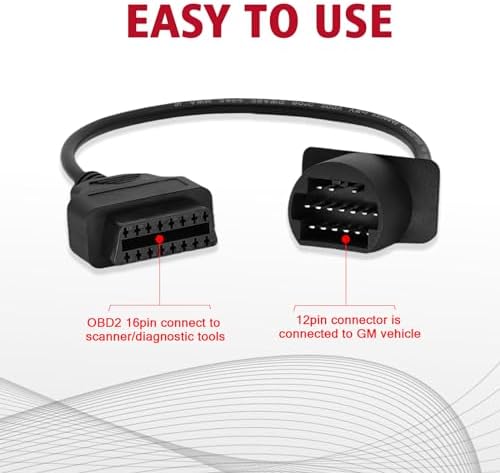 OBD2 Adapter for Toyota 17 Pin OBD1 to 16 Pin OBD2 Diagnostic Cable, Compatible with Toyota Vehicles 17pin Connector, Work with ELM327 OBD2 Diagnostic Scanner Tool and Code Reader