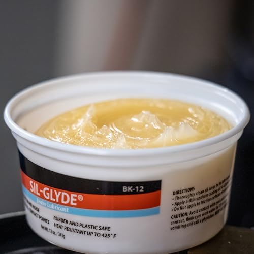AGS Automotive Solutions SIL-Glyde 12 oz Tub Silicone Based Brake Assembly Lubricant for Eliminating Disc Brake Squeal - Moisture Proof, Heat Resistant, Rust and Corrosion Protector