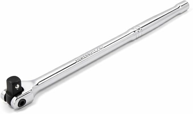 Powerbuilt 3/8" Drive Flex Handle, 10 Inches Long Extension Breaker Bar, Chrome Vanadium Steel Made - 641504