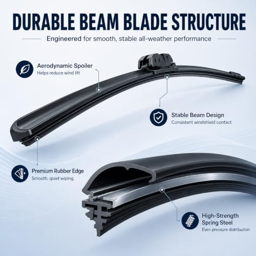 26"+15"+10" Front and Rear Windshield Wiper Blades Replacement for Mazda CX-50 2023-2025, J-Hook/U-Hook (Set of 3)