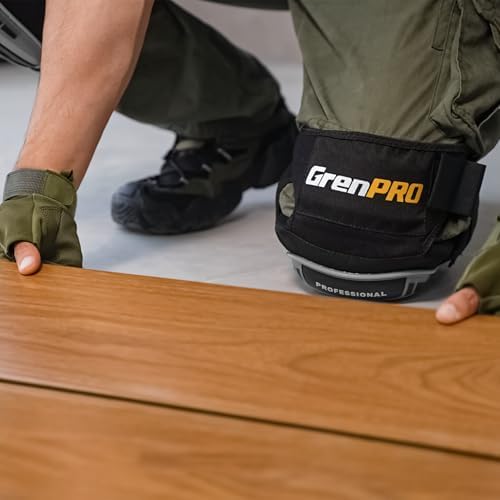 GRENPRO Heavy Duty Knee Pads, Gel Foam, Construction Work Gardening Gray
