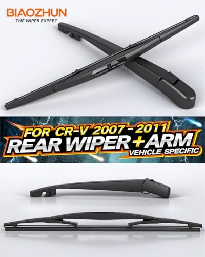Rear Wiper Arm Blade Assembly, Replacement for Honda CR-V 2007–2011 SUV | Back Windshield Wiper Blade Arm Set, With Rear Window Wiper Arm Nut Cap Cover Accessories – OEM-Style Precision