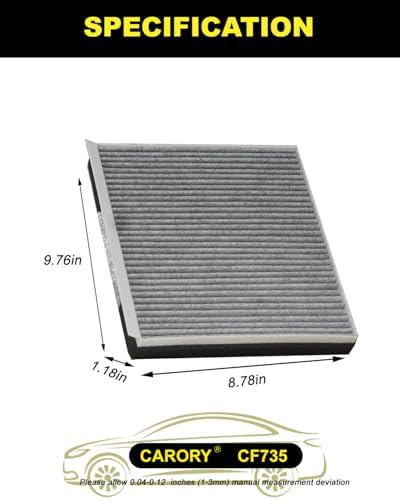 CARORY Cabin Air Filter w/Activated Carbon for Kia Telluride 2020-2023, Hyundai Santa Fe 2019-2020, Genesis GV70 2022-2025, GV80 2021-2025, G70 2019-2023, G80 2017-2025, and More, CF735