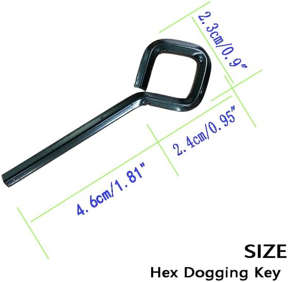 5/32" Standard Hex Dogging Key with diamond Full Loop, Key-Ring Style Dogging Key Set 5/32 Allen Wrench Key for Push Bar Door Panic Bars, Hex Socket, Solid Metal-10 Pack(Middle,black L)
