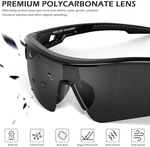OXG Work Safety Glasses for Men Women, ANSI Z87.1 UV Protection