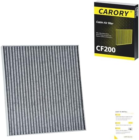 CARORY Cabin Air Filter w/Activated Carbon for Jeep Cherokee 2.4L/3.2L (2014-2020，Not Fit Grand Cherokee) & Chrysler 200 (2015-2017), OE# 68223044AA, CF12000, CF200