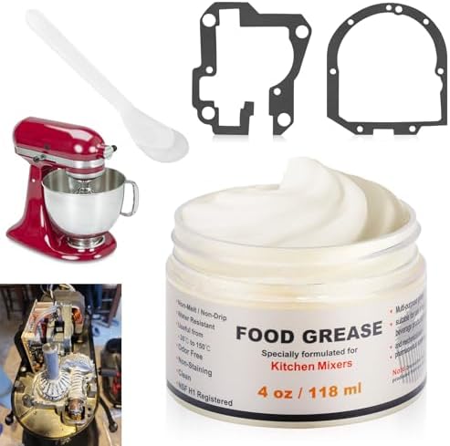 4 oz Food Grade Grease for kitchenaid Stand Mixer, Universally - Compatible with Kitchen Stand Mixer - Maintain The Performance of Your Machine and Extend Service Life, with 9709511 4162324 Gasket