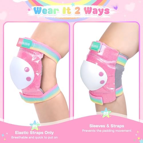 Girls Knee Pads for Kids, Toddler Knee and Elbow Pads Set