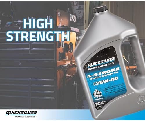 Quicksilver 25W-40 4-Stroke Marine Engine Oil for Outboards, 1 Gallon
