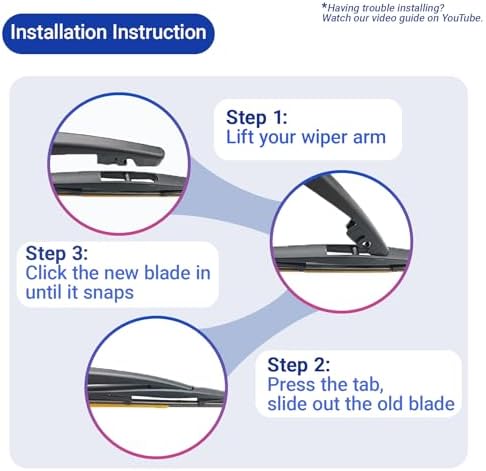 KAIYI 12" Rear Wiper Blade Compatible with Acura MDX 2007-2013
