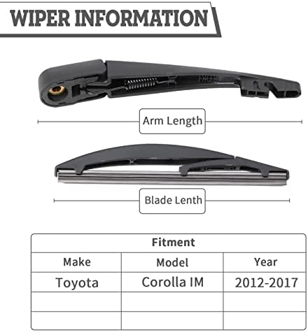 Rear Windshield Wiper Arm & Blade for Toyota Corolla IM 2017-2018