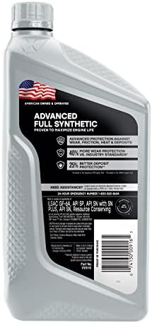 Valvoline Advanced Full Synthetic SAE 0W-20 Motor Oil 1 QT (Pack of 2)