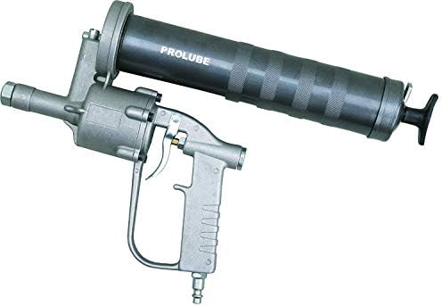 PROLUBE Hi-Power Air Operated Grease Gun | 14-Ounce Capacity | 6,000 PSI | 6-inch Steel Extension & Coupler | 1/8” NPT Threads (43362)