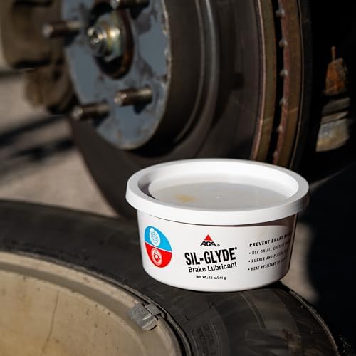 AGS Automotive Solutions SIL-Glyde 12 oz Tub Silicone Based Brake Assembly Lubricant for Eliminating Disc Brake Squeal - Moisture Proof, Heat Resistant, Rust and Corrosion Protector (Pack of 2)