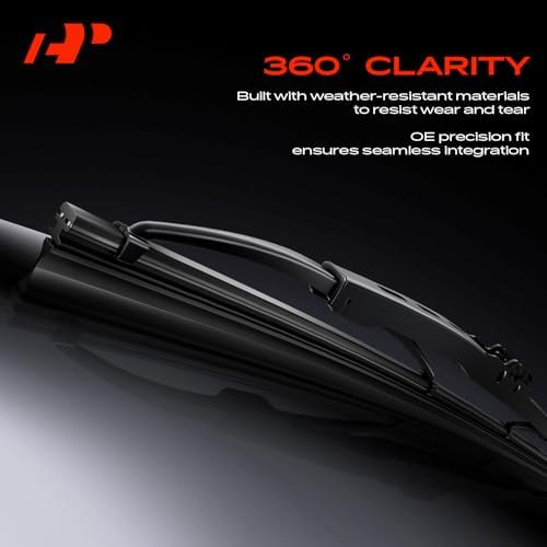 A-Premium 22"+14"+12" Windshield Wiper Blades with Wear Indicator & Towel