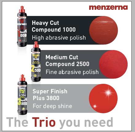 menzerna Polishing Set 8oz – HCC1000, MCC2500 & 3800 | 3-Step System for Scratch Removal, Swirl Elimination & Mirror-Like Finish