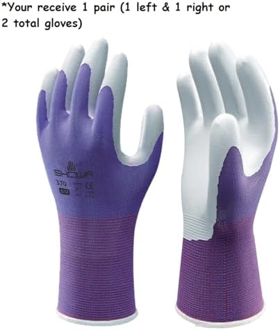 SHOWA Atlas 370B Professional Nitrile Work Gloves,for Landscaping, Gardening & Assembly, General Purpose Gloves