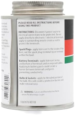 AGS Automotive Solutions Brush Top Can Dielectric Silicone Grease Compound for All Electrical Components and Connectors, 8 oz, Percise and Easy Application (Pack of 2)