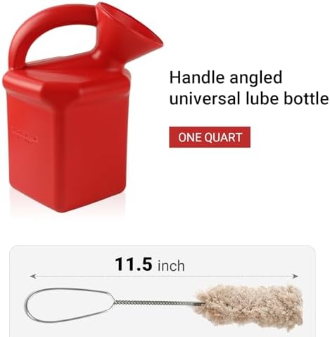 Calvana Angled Tire Lube Bucket Kit with Integrated Handle and 4 Lube Swabs, 1.25 Quart Tire Changer Lubricant Bucket, 11.5 Inch Length, Compatible with Coats Center Post Tire Changers