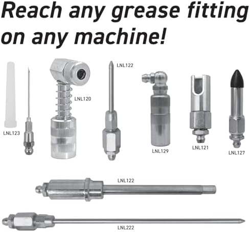 LockNLube 8-Piece Quick-Connect Greasing Accessory Kit For Hard-To-Reach Grease Fittings
