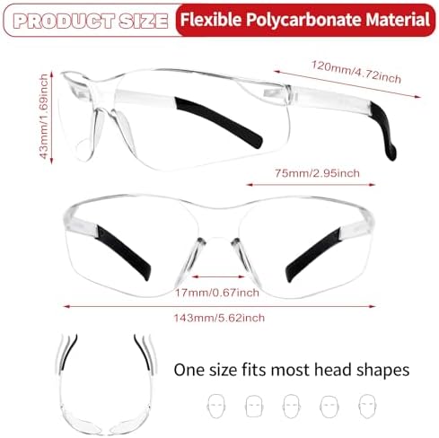 24 Pack Bulk Safety Glasses Clear Lens ANSI Z87.1 Eye Protection
