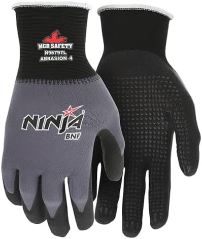 MCR Safety N96797M Nitrile Gloves, Medium, Gray, 1-Pair