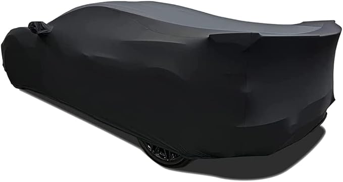 SR1 Performance USA C8 Corvette Indoor Car Cover – Custom Fit Stretch Satin Ultraguard, Soft Paint Protection Against Dust & Scratches for 2020–2026 Stingray, Z51, Z06, E-Ray (Gray/Black)