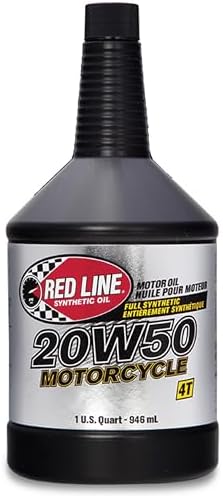 Red Line 42504 20W50 Motorcycle Oil Synthetic - Quart (12 Pack)