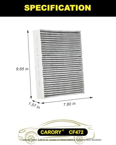 CARORY Cabin Air Filter w/Activated Carbon for BMW 320i (2013-2018), 328i (2013-2016), 330i (2017-2019), 335i (2014-2015), M2 (2016-2021), OE# 64119237554, 64119237555, CF11472, XC10010C, CF472