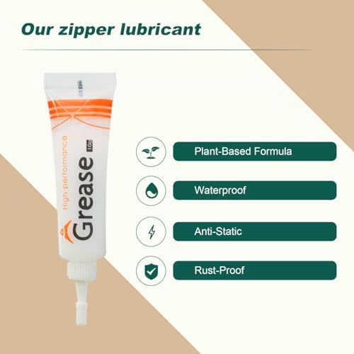 4 Pack Snap & Zipper Lubricant Waterproof Zipper Lube for Metal and Plastic Zippers Universal Zipper Grease Zipper Wax Ideal for Clothes, Wetsuit, Boat Care, Marine Travel, Camping, Drysuit, Gear Bag