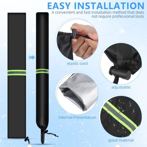 2Pcs Wiper Blade Protectors, 25.5x3.9in Polyester Car Windshield Wiper Covers, 210D Waterproof Rain and Bird Droppings RV Windshield Cover for Cars SUVs and Trucks