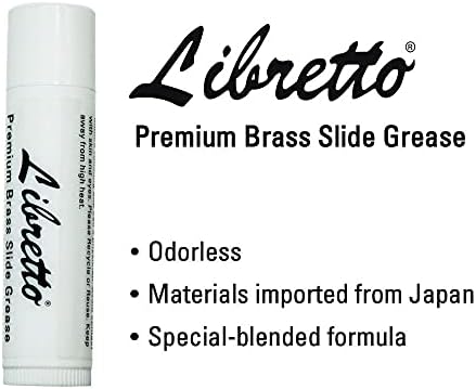 Libretto Premium Brass Slide Grease Stick, 0.16 oz (5 ml), Odorless & Pure, Great Materials from Japan, 100% Special-blended Formula, Thick & Sticky, Best to Extend Life of Trumpet, French Horn & Tuba
