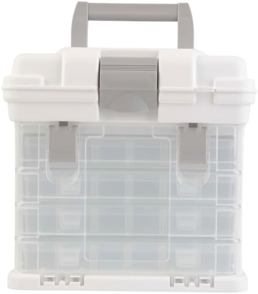 Portable Tool Box - Small Parts Organizer with Drawers and Customizable Compartments for Hardware, Fishing Tackle, Beads or Crafts by Stalwart (White)