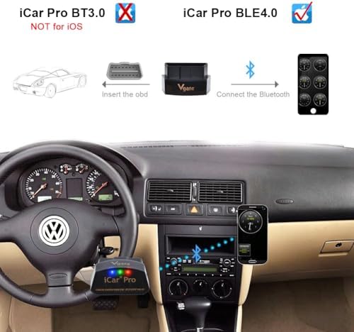 Vgate iCar Pro Bluetooth 3.0 OBD2 Scanner | Android Only – Not for iOS – Check Engine Light
