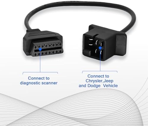 OBD1 to OBD2 Adapter for Chrysler 6pin to 16pin Diagnostic Cable