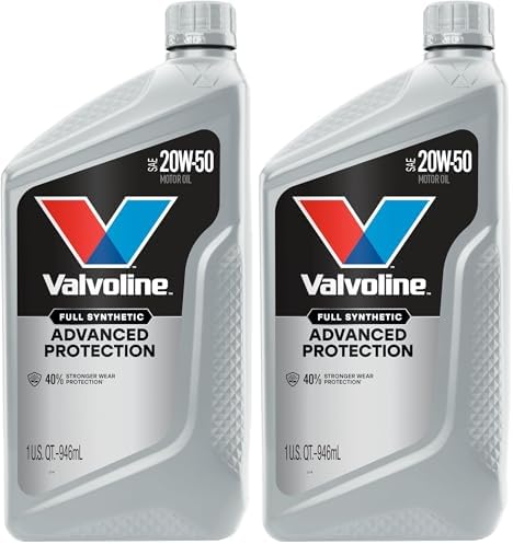 Valvoline Advanced Full Synthetic SAE 20W-50 Motor Oil 1 QT (Pack of 2)
